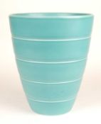 KEITH MURRAY FOR WEDGWOOD: BLUE RIBBED VASE, KM factory marks, 24cms (h) Provenance: The