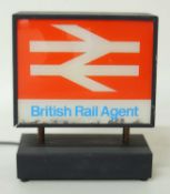 BRITISH RAIL AGENTS ILLUMINATED TICKET OFFICE SIGN, 28 (h) x 23cms (w) Provenance: The collection of