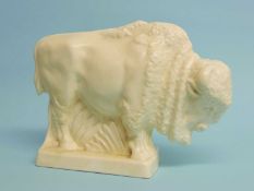SPODE'S VELAMOUR CREAM GLAZED MODEL of a bison, designed by Erik Olsen, model no. K638, 24 (h) x