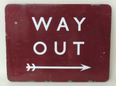 BRITISH RAILWAYS (M) DIRECTIONAL SIGN: 'WAY OUT', 46 x 61cms Provenance: The collection of Philip