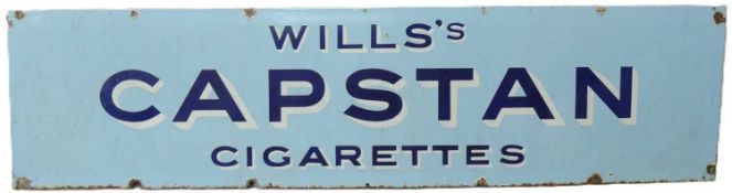 WILLS'S CAPSTAN CIGARETTES ENAMEL SIGN, 183 x 46cms Provenance: The collection of Philip Clarkson