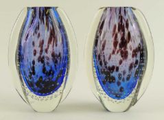 CATALOGUE AMENDMENT: TWO WELL MATCHED BLUE, PURPLE & CLEAR GLASS