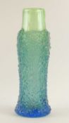 MILOSLAVA SVOBODOVA FOR SKRDLOVICE: GALAXY ART GLASS STUDIO VASE, 1970s, tinted with blue and green,