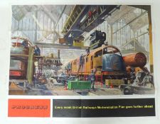 TERENCE CUNEO FOR BRITISH RAILWAYS 'PROGRESS' POSTER, printed by Waterlow & Sons, original painted