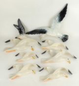 GROUP OF BESWICK & OTHER FLYING SEAGULL WALL PLAQUES, largest marked 'Foreign', 43cms, the remainder