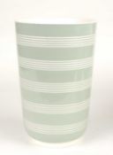 KEITH MURRAY FOR WEDGWOOD: CELADON SLIP GLAZED REEDED VASE, KM factory mark, 20.5cms (h) Provenance: