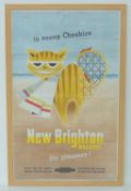 BRITISH RAILWAYS NEW BRIGHTON TRAVEL POSTER designed by Kelly, printed by Jordison & Co., 101 x