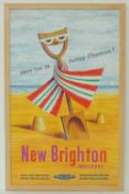 BRITISH RAILWAYS NEW BRIGHTON TRAVEL POSTER by Kelly, printed by Waterlow & Sons, 101 x 62cms