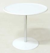 BAGASSE MELAMINE PEDESTAL OCCASIONAL TABLE, designed by Alan Turville, 46 (h) x 51cms (diam.)