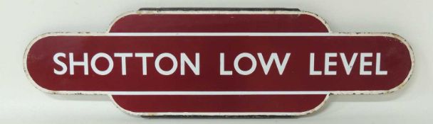 BRITISH RAILWAYS (M) TOTEM SIGN: SHOTTON LOW LEVEL (HF), 92 x 26cms Provenance: The collection of