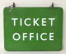 BRITISH RAILWAYS (S) DOUBLE-SIDED HANGING SIGN: 'TICKET OFFICE', 61 x 46cms Provenance: The