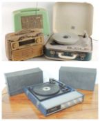 EKCO TYPE U122 PORTABLE RADIO, finished in green Bakelite, 28cms; together with an Akkord