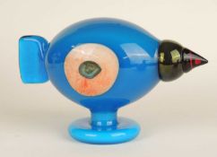 OIVA TOIKKA (1931-2019) FOR IITTALA, FINLAND: BLUE BIRD, signed and dated 2005, 12cms (h)