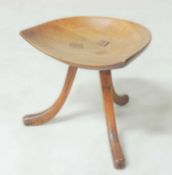 LIBERTY THEBES STOOL, stained beech dished seat, and splayed legs, 35 (h) x 40cms (w) Provenance: