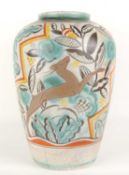 CARTER, STABLER & ADAMS RED EARTHENWARE VASE (916/EZ), designed by John Adams, painted by Ann