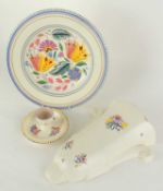 POOLE POTTERY WALL POCKET, decorated with floral sprigs, 32cms (h); together with a Poole pottery