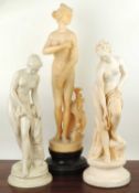 THREE DECORATIVE CAST RESIN OR PLASTER FIGURES, tallest 61cms (h) (3) Provenance: The collection