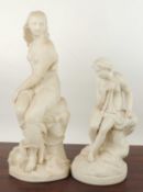 MINTON'S PARIAN FIGURE OF A WATER NYMPH, impressed mark, 39cms (h); together with a further Parian
