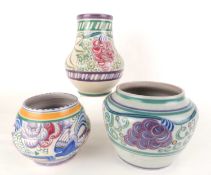 CARTER, STABLER & ADAMS VASE, by Ann Hatchard (1927-34), shape no. 342, 15.5cms (h); together with a