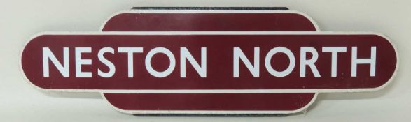 BRITISH RAILWAYS (M) TOTEM SIGN: NESTON NORTH (HF), 92 x 26cms Provenance: The collection of