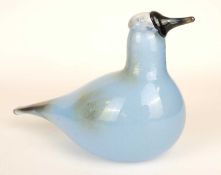OIVA TOIKKA (1931-2019) FOR IITTALA, FINLAND: BLACK HEADED GULL GLASS BIRD, signed, with original