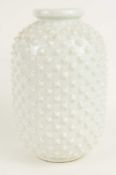 GUNNAR NYLUND FOR RÖRSTRAND: RIVET MOULDED WHITE GLAZED VASE, 1950s, impressed marks, 22cms (h)