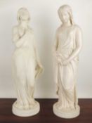 TWO COPELAND PARIAN FIGURES: 'Maidenhood', published 1861, 56cms (h); and 'Beatrice', sculpted by