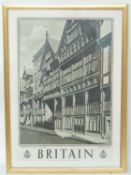 CHESTER FEATURED TRAVEL POSTER for the Travel Association Britain Series, by J. Dixon-Scott, the