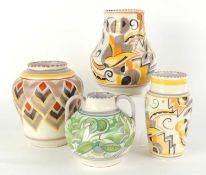 CARTER, STABLER & ADAMS ART DECO VASE (968), by Ruth Paveley, 17cms (h); together with a baluster