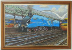 PAT CHARLES HÖEBEL (contemporary) oil on canvas - 'High Speed, the Old and the New', signed and