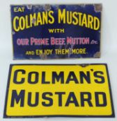 COLMAN'S MUSTARD ENAMEL SIGN, ‘Eat Colman’s Mustard with our Prime Beef, Mutton etc. and Enjoy