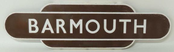 BRITISH RAILWAYS (W) TOTEM SIGN: BARMOUTH (HF), 92 x 26cms Provenance: The collection of Philip