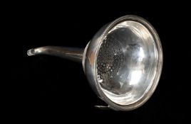 GEORGE III SILVER WINE FUNNEL, Hester Bateman, c. 1788, beaded rim, inner ring and tapering spout,