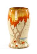 CLARICE CLIFF 'TAORMINA' PATTERN VASE, shape 583, printed marks, 14.2cms (h) Provenance: private