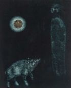 ‡ SHIRLEY JONES (b.1934) limited edition (4/40) mezzotint - entitled, 'The Negotiation: Culhwch &