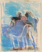 ‡ SUE WILLIAMS (b. 1956) pastel on paper - entitled 'Menage a Trois', signed and dated '95, 39 x