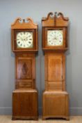 TWO 19TH C. NORTH WALES 8-DAY LONGCASE CLOCKS, comprising Griffith Owen, Llanrwst, 14