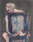 ‡ JACQUELINE ALKEMA (b. 1948) pastel on card - entitled verso 'The Chair', unsigned, 19 x 15cms