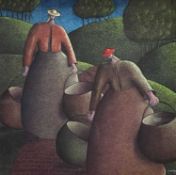 ‡ CAROL FERONY (American 1951-2022) pastel - entitled, 'Market Day', signed, dated 2008, 75 x