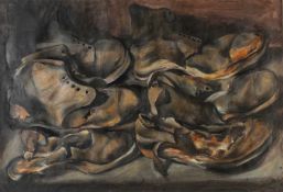 ‡ DAVID GOULD (Welsh, b.1947) oil on paper - Boots, unsigned, 58 x 84cms Provenance: private