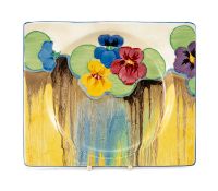 CLARICE CLIFF 'DELICIA PANSIES' DISH, printed marks 23cms (w) Provenance: private collection Vale of