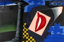 ‡ KEN ELIAS (b. 1944) acrylic on paper - entitled verso 'Pictures, Portrait', unsigned, dated