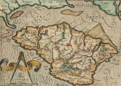 GERARD MERCATOR antiquarian coloured map of 'Isle of Wight' by Mercator (Gerard) Wight Vectis