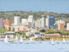 PATRICIA AITHIE (Welsh, b. 1957) oil on canvas - Cardiff Bay, signed, 25 x 30cms Provenance: Private