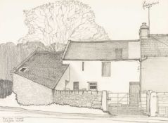 TOM JONES RCA (Welsh, 1936-2017) pencil on paper - entitled verso, 'Bryn Celyn, Llangoed', signed
