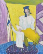 ‡ CERI PRITCHARD (b.1954) oil on canvas - portrait of two standing gentlemen one of whom is