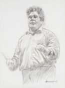 ‡ ANEURIN JONES (Welsh, b. 1930) charcoal on board - portrait of Carlo Rizzi, Welsh National Opera