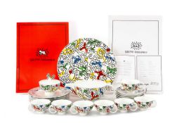 VILLEROY & BOCH 16 PIECE KEITH HARING EDITION TEA SERVICE, limited edition (203/500), manufactured