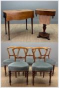 COLLECTION OF 19TH C. FURNITURE comprising, mahogany Pembroke table, serpentine drop leaves,