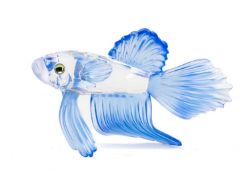 SWAROVSKI CRYSTAL BLUE SIAMESE FIGHTING FISH, 9.5cms (l) Provenance: private collection Vale of